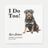 Ik ook! Rottweiler Hond bruiloft hond Servet (Voorkant)