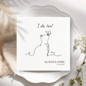 Ik ook | Schattigee Pet Name Minimalist Cat Weddin Servet