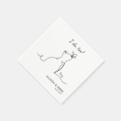 Ik ook | Schattigee Pet Name Minimalist Cat Weddin Servet (Hoek)