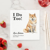 Ik ook! Shiba inu Hond bruiloft huisdier Servet (Insitu)