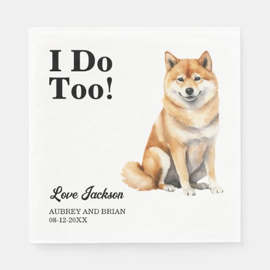 Ik ook! Shiba inu Hond bruiloft huisdier Servet (Voorkant)