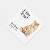 Ik ook! Shiba inu Hond bruiloft huisdier Servet (Hoek)