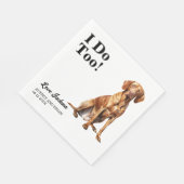 Ik ook! Vizsla Hond bruiloft huisdier Servet (Hoek)