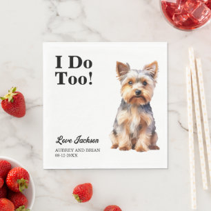 Ik ook! Yorkshire Terrier Hond Foto Huwelijk Servet