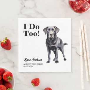 Ik ook! Zwarte Lab hond trouwfeest huisdier Servet