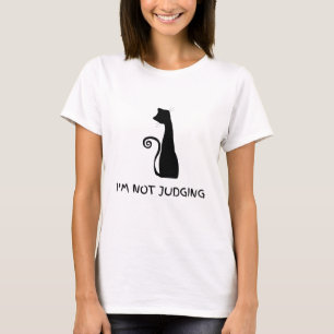 Ik Oordeel Niet Grappige Zwarte Kat Grafisch Ontwe T-shirt