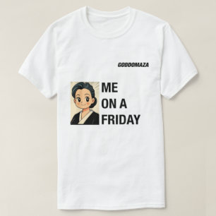 IK OP EEN VRIJDAG VS MIJ OP EEN MAANDAG GEKLEURD T-SHIRT