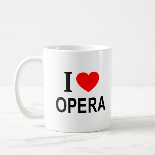 Ik ❤️ OPERA Ik HOU VAN OPERA Ik HEB OPERA LIEF Koffiemok (Links)