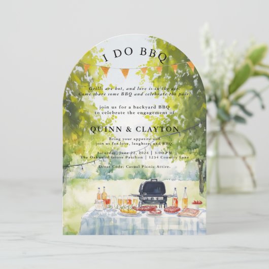 Ik organiseer een BBQ Engagement Celebration Kaart (Staand voorkant)