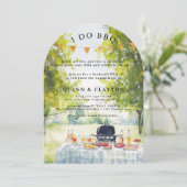 Ik organiseer een BBQ-uitnodigingsfeestje Kaart (Staand voorkant)