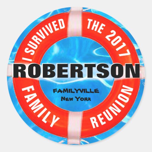 Ik overleden familiereünie ronde sticker (Voorkant)