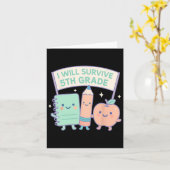 Ik overleef de 5e klas leuk voor terug naar school kaart (Gele Bloem)