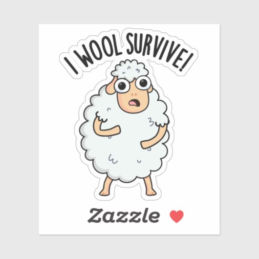 Ik overleef grappige schapenpun sticker (Vel)