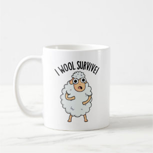 Ik overleef wol Funny schaap woordspeling Koffiemok
