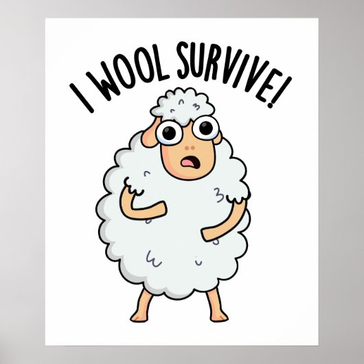 Ik overleef wol Funny schaap woordspeling Poster (Voorkant)