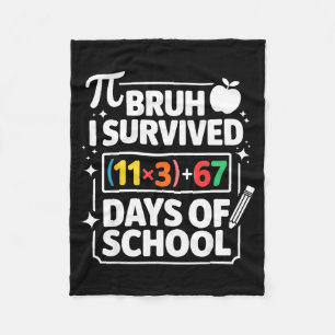 Ik overleefde 100 dagen school bruh wiskunde verge fleece deken