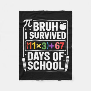 Ik overleefde 100 dagen school bruh wiskunde verge fleece deken
