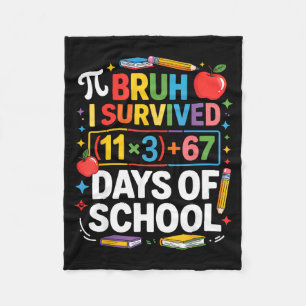 Ik overleefde 100 dagen school bruh wiskunde verge fleece deken
