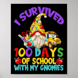 Ik overleefde 100 dagen school voor leuke schoolbu poster
