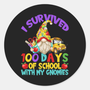 Ik overleefde 100 dagen school voor leuke schoolbu ronde sticker
