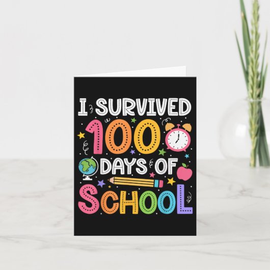 Ik overleefde 100 dagen van 10 leerlingen kaart (Voorkant)