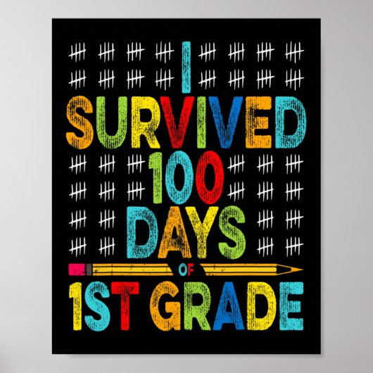 Ik overleefde 100 dagen van 1e klas 100e dag van d poster (Voorkant)