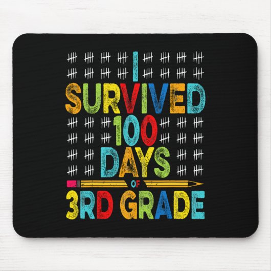 Ik overleefde 100 dagen van de 3e klas 100e dag va muismat (Voorkant)