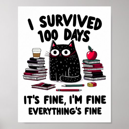 Ik overleefde 100 dagen van de schoolkattenleraar  poster (Voorkant)