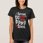 Ik overleefde 100 dagen van school bug leraar Kind T-shirt (Voorkant)