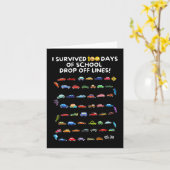 Ik overleefde 100 dagen van school drop off lijnen kaart (Gele Bloem)