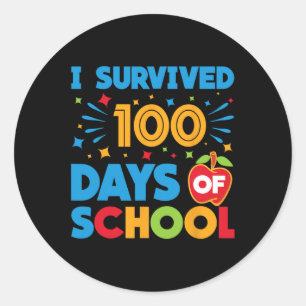 Ik overleefde 100 dagen van school Gelukkige 100st Ronde Sticker