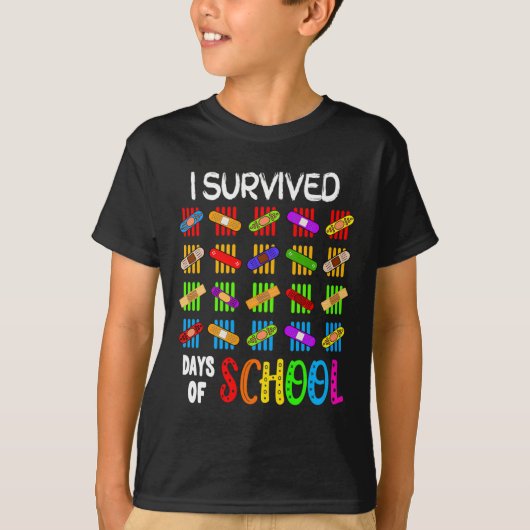 Ik overleefde 100 dagen van schoolleraar en Kinder T-shirt (Voorkant)