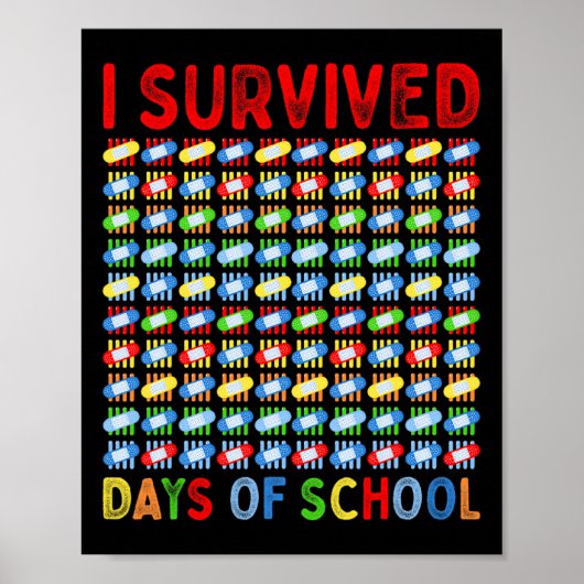Ik overleefde 100 dagen van schoolleraar Kinder By Poster (Voorkant)