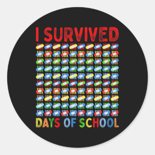 Ik overleefde 100 dagen van schoolleraar Kinder By Ronde Sticker