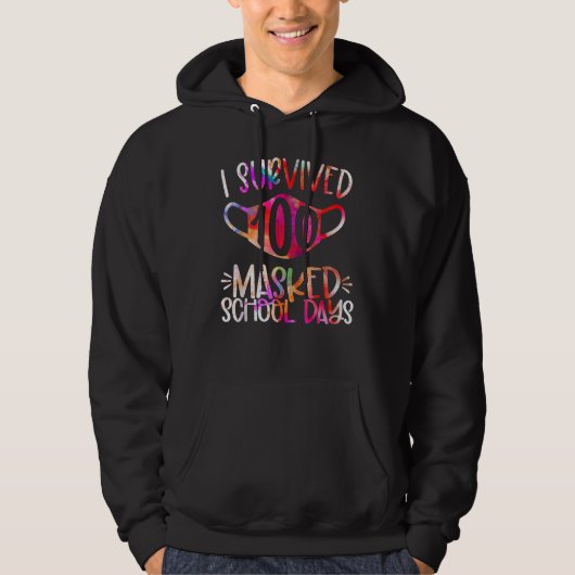 Ik overleefde 100 gemaskerde schooldagen hoodie (Voorkant)