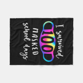 Ik overleefde 100 gemaskerde schooldagen Tie Dye Fleece Deken (Voorkant (Horizontaal))