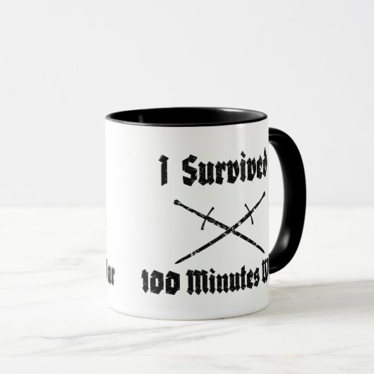 Ik overleefde 100 minuten Mok (Voorkant rechts)