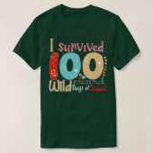 Ik overleefde 100 wilde schooldagen t-shirt (Design voorkant)