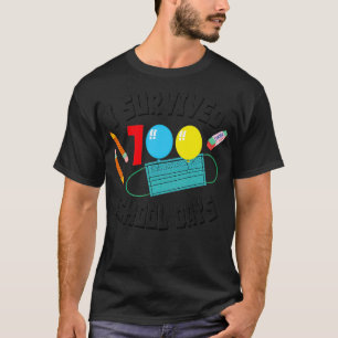 Ik overleefde 100e gemaskerde schooldagen essentië t-shirt