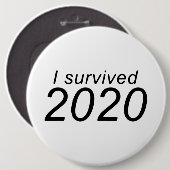 "Ik overleefde 2020" (BRIGHT) Ronde Button 6,0 Cm (Voorkant /achterkant)