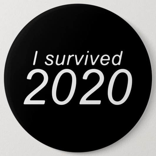 "Ik overleefde 2020" (DUISTER) Ronde Button 6,0 Cm (Voorkant)