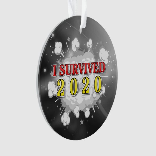 Ik overleefde 2020 explosie ornament (voorkant)