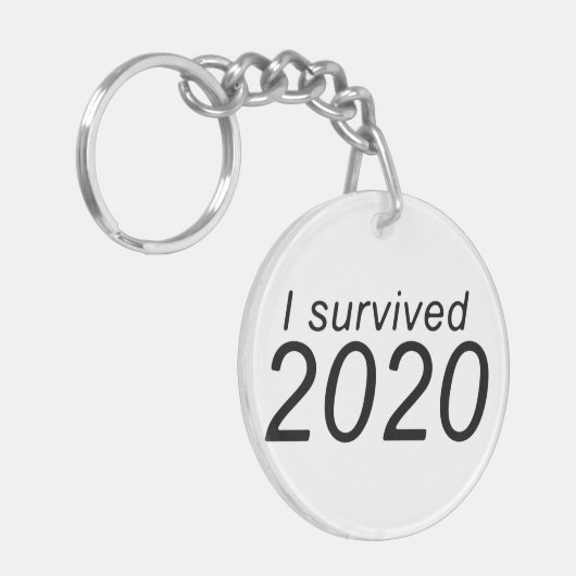 "Ik overleefde 2020" Sleutelhanger (Voorkant Links)