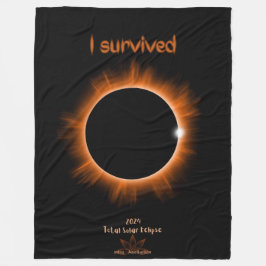 Ik overleefde 2024 Solar Eclipse Fleece Deken