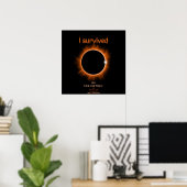 Ik overleefde 2024 Solar Eclipse Poster (Thuiskantoor)
