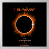 Ik overleefde 2024 Solar Eclipse Poster (Voorkant)