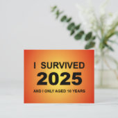 Ik overleefde 2025  briefkaart (Staand voorkant)