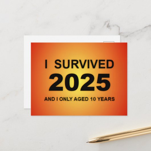 Ik overleefde 2025  briefkaart (Voorkant / Achterkant in situ)