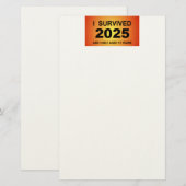 Ik overleefde 2025  briefpapier (Voorkant / Achterkant)