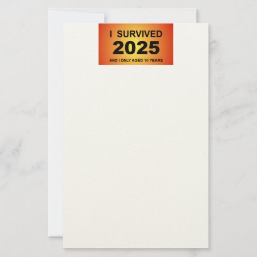 Ik overleefde 2025  briefpapier (Voorkant)
